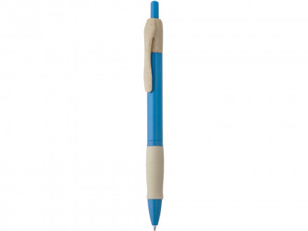 Ручка шариковая HANA из пшеничного волокна, бежевый/голубой