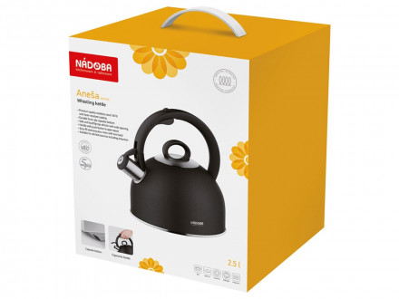 Чайник со свистком, 2,5 л, NADOBA, серия ANESA