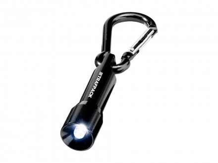 Фонарик Lyra с карабином, черный