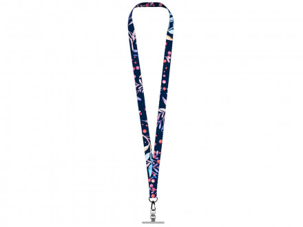 Ланъярд 2 см под сублимацию с трендовым карабином и металлическим держателем для телефона, черный