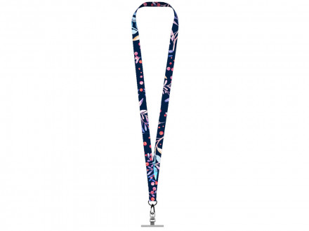 Ланъярд 2 см под сублимацию с трендовым карабином и металлическим держателем для телефона, черный