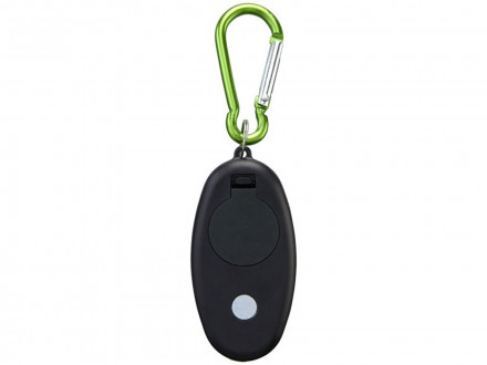 Фонарик с карабином Atria, черный/лайм