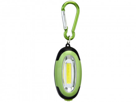 Фонарик с карабином Atria, черный/лайм