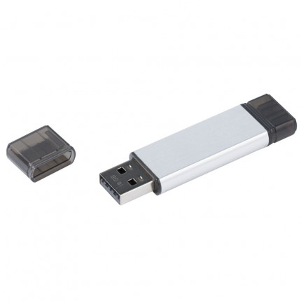 Флешка Uniscend Doubles, с Micro USB, серебристая 16 Гб 1
