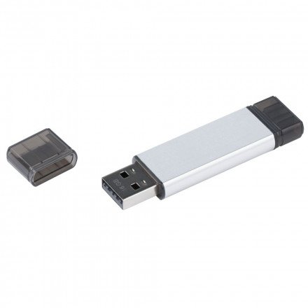 Флешка Uniscend Doubles, с Micro USB, серебристая 16 Гб 1