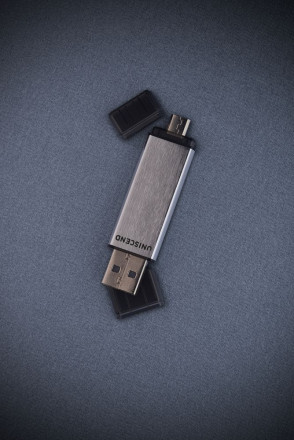 Флешка Uniscend Doubles, с Micro USB, серебристая 16 Гб 1