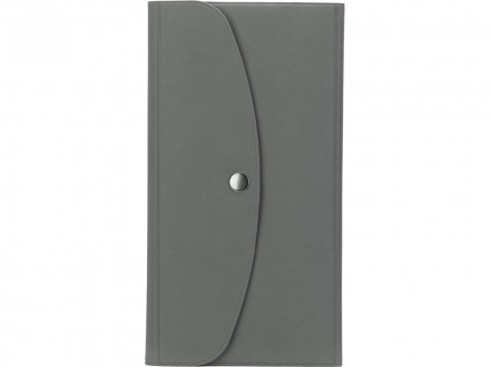 Органайзер для документов на кнопке с отделением для купюр и ручки, упаковка в индивидуальный пакет, серый