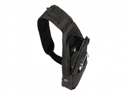 Рюкзак TORBER с одним плечевым ремнем, чёрный, полиэстер 300D, 33 х 17 х 6 см