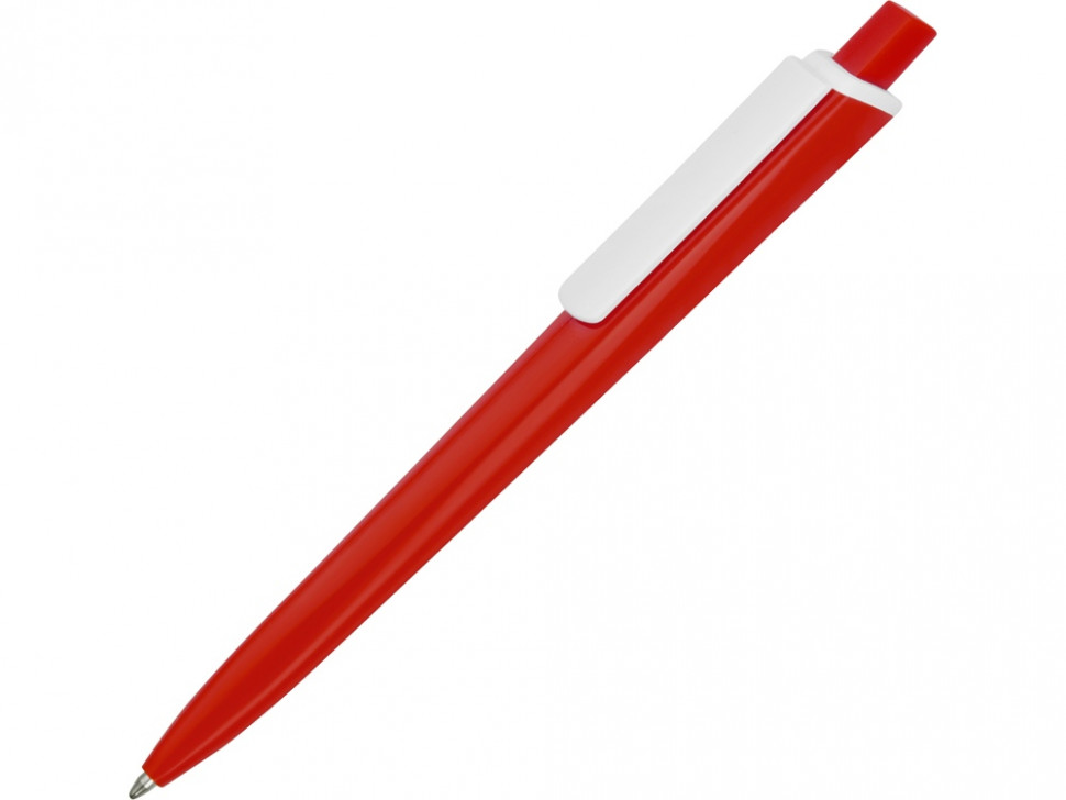Ручка пластиковая трехгранная шариковая Lateen, красный/белый