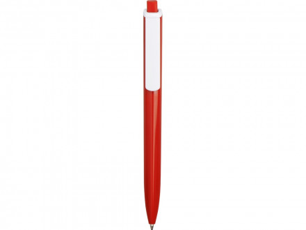 Ручка пластиковая трехгранная шариковая Lateen, красный/белый
