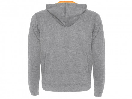 Толстовка на молнии Fuji, серый меланж/неоновый оранжевый