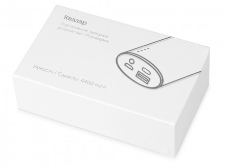 Портативное зарядное устройство Квазар, 4400 mAh, серебристый
