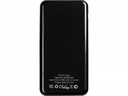 Внешний аккумулятор Forge v.2, металл, 10000mah, черный