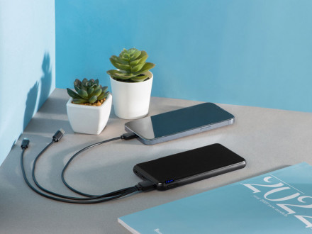 Внешний аккумулятор Forge v.2, металл, 10000mah, черный