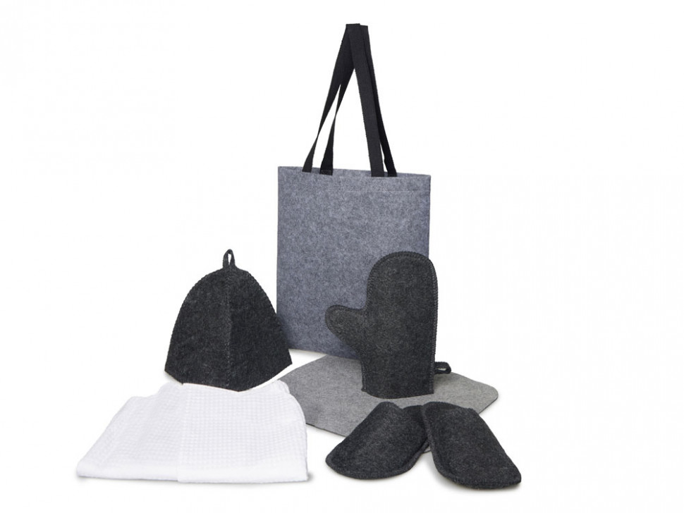 Банный набор с килтом Healing, мужской, серый