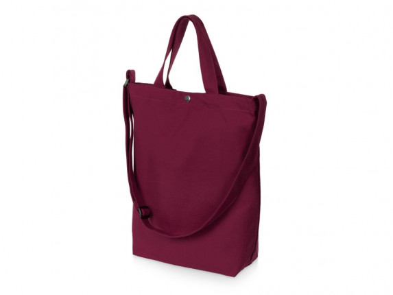 Сумка Helfer из хлопка на кнопке с регулирующейся лямкой, бордовый