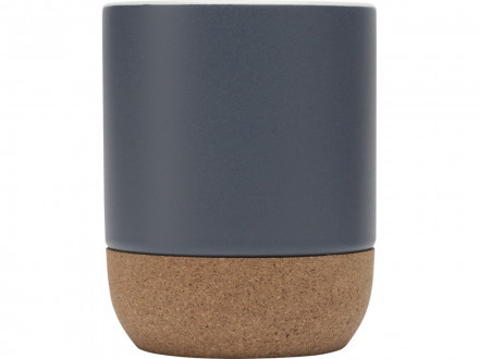 Billie керамическая кружка объемом 300 мл с пробковыми деталями и матовой отделкойм, синий ледяной