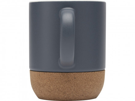 Billie керамическая кружка объемом 300 мл с пробковыми деталями и матовой отделкойм, синий ледяной