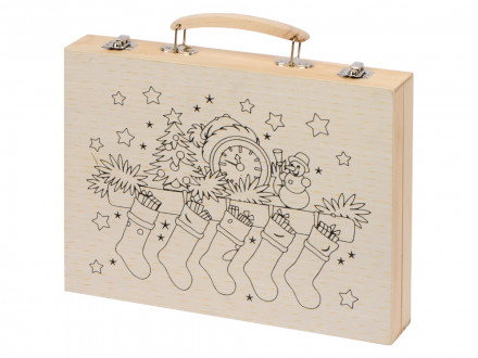 Набор для рисования из 67 предметов в чемодане с рождественским рисунком