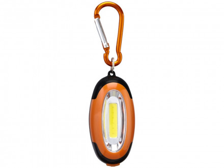 Фонарик с карабином Atria, черный/оранжевый
