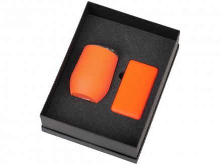 Подарочный набор с термокружкой и повербанком С2, 10000 mAh, оранжевый