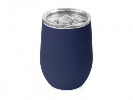 Подарочный набор c блокнотом C3, ручкой и термокружкой, темно-синий