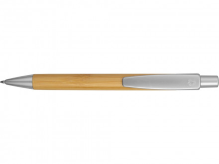 Ручка шариковая Borneo из бамбука, серебряный, черные чернила