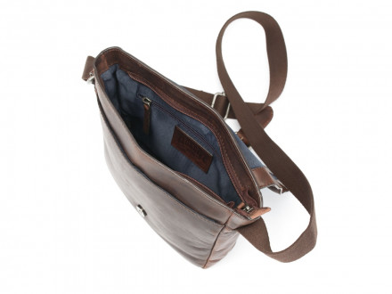 Сумка через плечо KLONDIKE DIGGER Erin, натуральная кожа в темно-коричневом цвете, 32 x 28 x 8 см