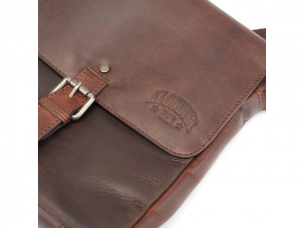 Сумка через плечо KLONDIKE DIGGER Erin, натуральная кожа в темно-коричневом цвете, 32 x 28 x 8 см