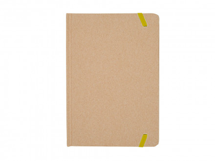 Блокнот А5 ESTELA с контрастной резинкой, бежевый/желтый