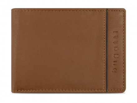 Портмоне BUGATTI Banda, с защитой RFID, коньячного цвета цвет, кожа/полиэстер, 12,5х2х9 см