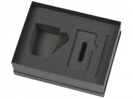 Подарочный набор c кружкой, пластиковой ручкой и повербанком С2, 10000 mAh, серый