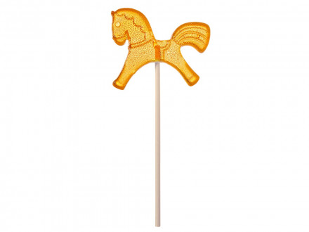 Леденец Лошадка, желтый со вкусом апельсина, 21 гр.