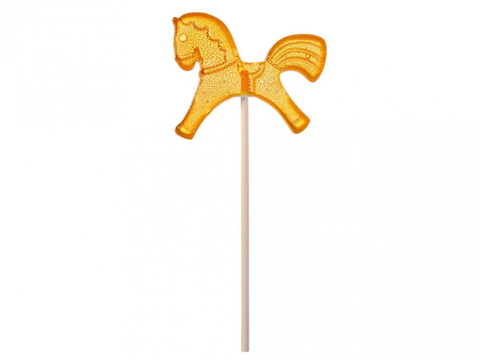 Леденец Лошадка, желтый со вкусом апельсина, 21 гр.