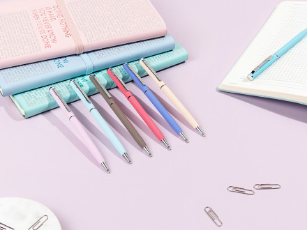 Ручка шариковая автоматическая BrunoVisconti® PALERMO цвет корпуса бирюзовый, soft-touch, 0.7 мм