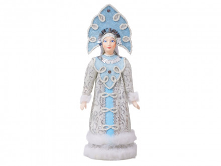 Подарочный набор: кукла фарфоровая, плед флисовый, голубой/синий