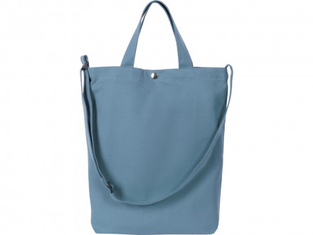 Сумка Helfer из хлопка на кнопке с регулирующейся лямкой, антрацит