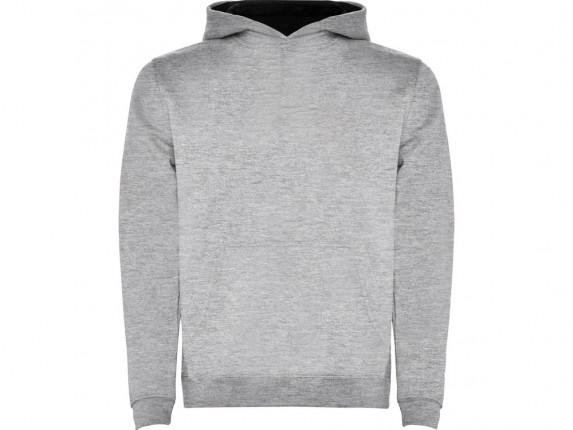 Толстовка с капюшоном Urban детская, серый меланж/черный