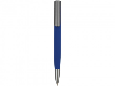 Ручка металлическая шариковая Insomnia софт-тач с зеркальным слоем, темно-синяя с серым