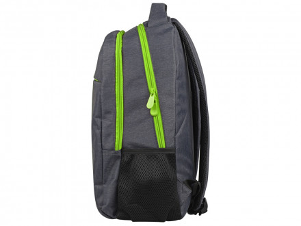 Рюкзак Metropolitan, серый с зеленой молнией