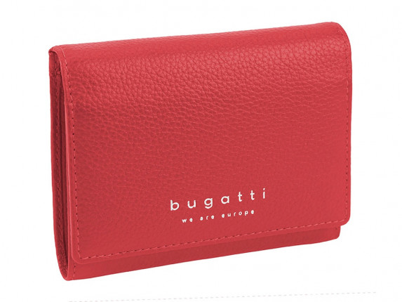 Кошелёк женский BUGATTI ЛИНДА | LINDA, красный, натуральная воловья кожа, 12х3х9,5 см