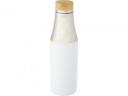 Hulan Бутылка объемом 540 мл с вакуумной изоляцией из меди и бамбуковой крышкой, белый