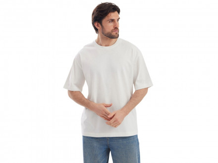 Футболка Kyoto из джерси 180 г/м2 с пич отделкой, унисекс, молочный