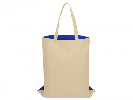 Сумка для шопинга Twin двухцветная из хлопка, 180 г/м2, синий/натуральный (P)