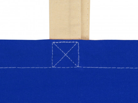 Сумка для шопинга Twin двухцветная из хлопка, 180 г/м2, синий/натуральный (P)