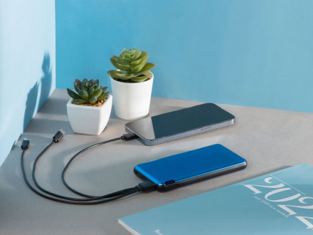 Внешний аккумулятор Forge v.2 металл, 10000mah, синий