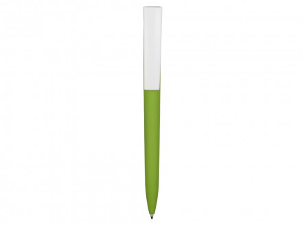 Ручка пластиковая soft-touch шариковая Zorro, зеленое яблоко/белый