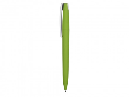 Ручка пластиковая soft-touch шариковая Zorro, зеленое яблоко/белый