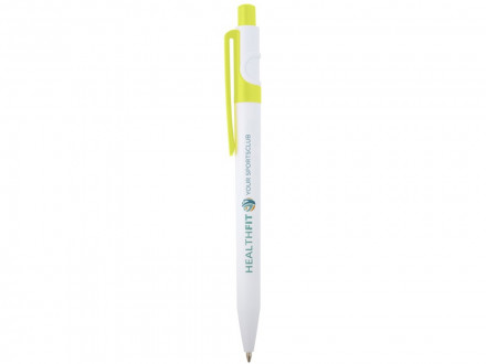 Unica шариковая ручка из переработанной пластмассы - Зеленый лайм (черные чернила)