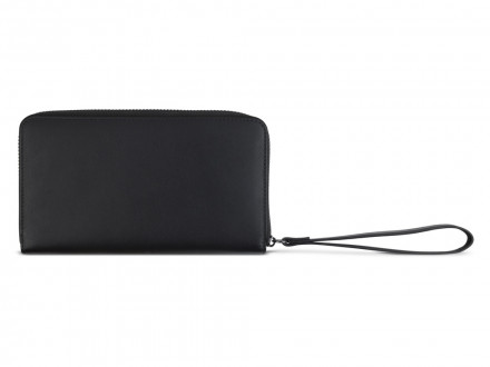 Кошелёк женский BUGATTI Daphne с ключницей, чёрный цвет, воловья кожа/полиэстер, 19х3х11 см